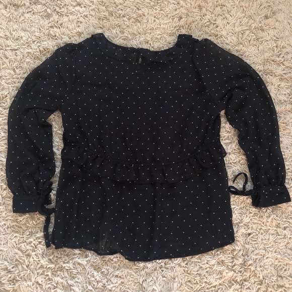 Torrid Chiffon Black White Dot Blouse Size 0 - Picture 5 of 8